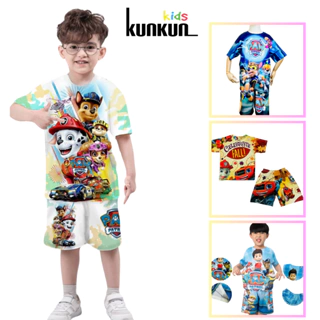 Quần áo bé trai in 3D hình Đội chú chó cứu hộ chất Thun lạnh KunKun Kid TP1099-1008-646-543 - Đồ bộ trẻ em từ 10-60kg