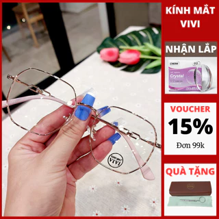 Gọng kính cận nam nữ VE33 chất liệu kim loại cao cấp, nhận cắt cận viễn loạn Kính mắt ViVi