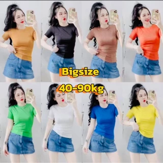 [ KHAI TRƯƠNG ] - MS61 - Áo CỔ TRÒN TAY NGẮN - Chất Thun Tăm Mềm Mát, BIGSIZE 45-85kg