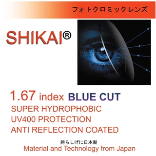 Tròng kính Shikai 1.67 Blue-cut, Nano [Có sẵn] [Chính hãng]