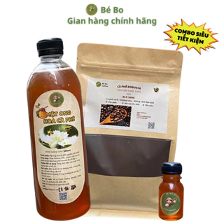 Combo Mật ong hoa cà phê 500ml + Cà phê Robusta 500g + [Tặng Mật ong 100g] - Bé Bo