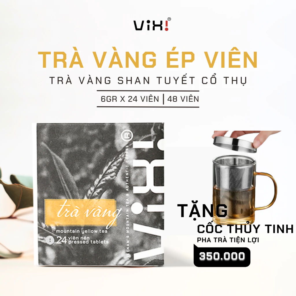 Trà Vàng Cổ Thụ Vixi Trà Shan Tuyết Ép Viên Tiện Lợi 6gr Dễ Sử Dụng Phù Hợp Mang Đi Du Lịch Làm Quà Biếu Tặng - Việt Xịn