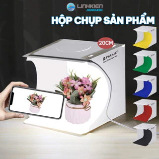 Hộp Chụp Ảnh PULUZ 20cm Kích Thước 22x23x24 cm 6 Màu Nền, 2 dải LED Chụp Sản Phẩm Mini Trang Sức