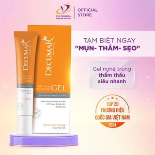 Gel chấm mụn, mờ thâm sẹo Decumar Nano Curcumin nghệ vàng, kiểm soát bã nhờn, tái tạo da - Tuýp 20gr