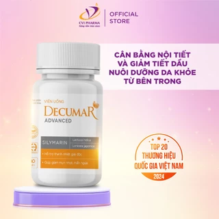 Viên uống thải độc giảm mụn Decumar Advanced thanh nhiệt, giảm mụn, điều tiết bã nhờn - Lọ 30 viên