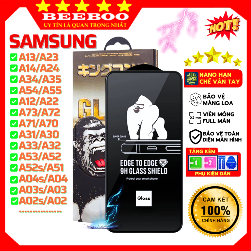 Kính cường lực Samsung A12 A13 A14 A34 A54 A24 A53 A23 A22 A15 A11 A21s A04 A04s A02s A50s A52s A70 A71 A72 A73 A35 KK