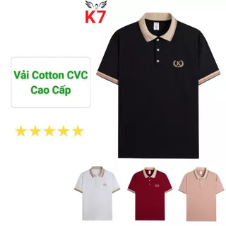 Áo Polo Nam Basic Cao Cấp K7 M22 Áo Thun Nam Trung Niên Thêu chữ K Vải Cotton CVC