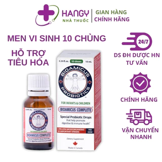 Men vi sinh 10 chủng BioAmicus Complete hỗ trợ tiêu hóa an toàn cho trẻ sơ sinh và trẻ nhỏ 10ml