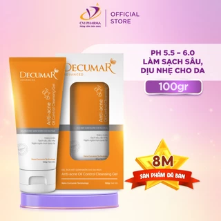 Sữa rửa mặt Decumar Advanced dạng gel kiềm dầu, giảm mụn, sạch sâu, chiết xuất tự nhiên - Tuýp 100gr