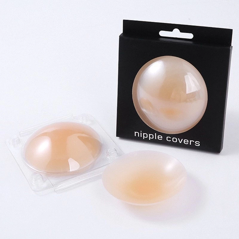 Sét 10 Miếng (5 hộp) Dán Ngực Silicon Nhiệt Tự Thân, Dán Ti Từ Tính Không Keo Thoáng Mát Nhẹ-Hộp đen