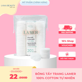 Bông tẩy trang LaMer 100% cotton tự nhiên mềm mịn loại 60 miếng, 120 miếng và 201 miếng