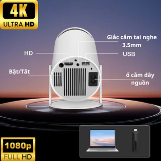 Máy chiếu mini GS300  độ phân giải Full HD  độ sáng 8000 lumens kết nối Bluetooth 5.0 nhiều thiết bị