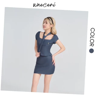 Set Áo Và Chân Váy Kèm Dây Buộc SCARLETT DRESS - Ceni Clo