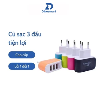 Củ sạc điện thoại DIBESMART, 3 đầu tiện lợi (chọn màu ngẫu nhiên )