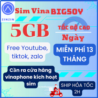 Sim 4G Vinaphone Big50y Tặng 5GB/Ngày Chờ gia hạn ,  Sẵn 7 Tháng Đầu Và Trọn Gói 14 Tháng