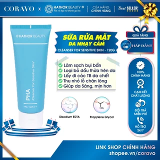 Sữa rửa mặt da nhạy cảm Sạch bụi bẩn Dầu thừa An toàn với da CLEANSER FOR SENSITIVE SKIN Hathor Beauty 120ml - Coravo