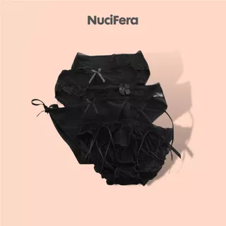 Set 5 quần lót cotton ren đen dễ thương NuciFera gồm 5 mẫu khác nhau