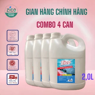 Combo 4 can nước rửa kính ô tô 2,0 lít tặng 1 chai xịt kính ZICO 500 ml