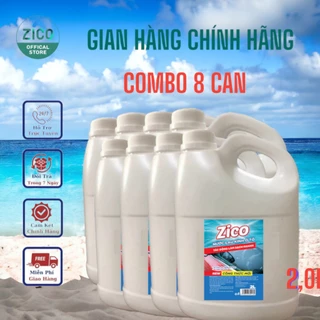 Combo 8 can nước rửa kính ô tô 2,0 lít tặng thêm 1 can và 1 chai xịt kính zico 500 ml