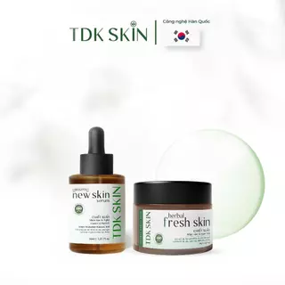 Combo liệu trình chăm sóc da Serum Newskin + bột rửa mặt Fresh Skin làm sạch , tẩy da chết cải thiện sẹo rỗ, mụn lâu năm