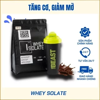 Sữa Tăng Cơ Giảm Mỡ - Whey Protein Isolate BodyGold túi 1kg + Tặng bình lắc Shaker 700ml