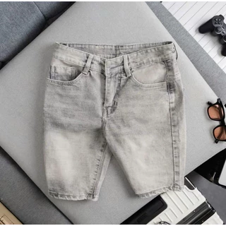 Quần Short Jean Nam Màu Xám Co Giãn 4 Chiều cao cấp Menswear