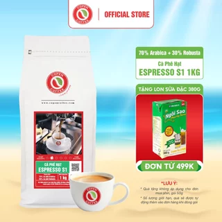 Cà phê nguyên chất blend Arabica & Robusta - Espresso S1 Copen Coffee 1KG - dành cho pha phin pha máy Espresso