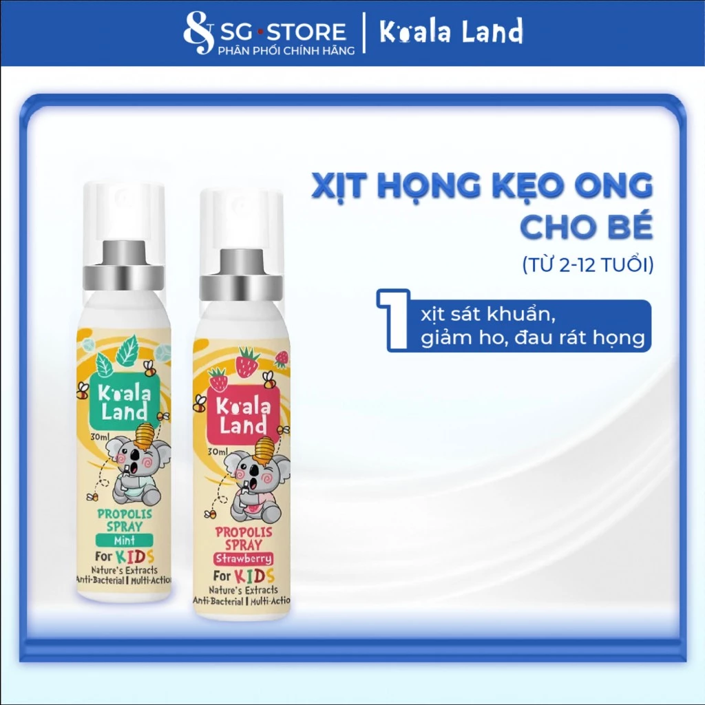 Xịt họng keo ong cho bé Koala Land Propolis Spray 30ml, giảm ho, đau viêm họng, tăng sức đề kháng