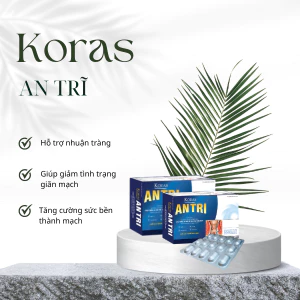 KORAS AN TRĨ_hộp 30 viên Hỗ trợ nhuận tràng, tăng cường sức bền thành mạch, Giúp giảm tình trạng giãn mạch