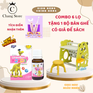 [TẶNG BỘ BÀN GHẾ] Combo 6 hộp vitamin D3k2 lineabon HỒNG 15ML cho bé