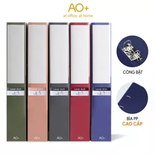 Bìa còng bật A4 5cm-7cm, File càng cua nhẫn chất liệu nhựa PP thương hiệu AO+, màu OFF (WB235/WB237)