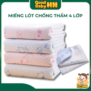 Miếng lót chống thấm 4 lớp cho bé Sơ Sinh 50x70cm 𝐊𝟒𝟎