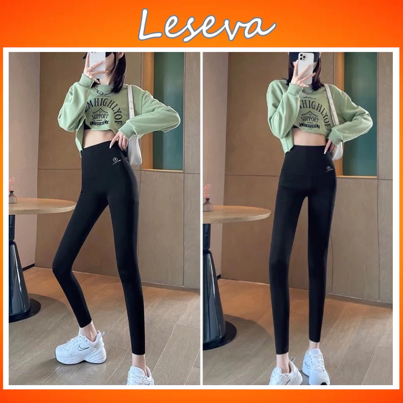 Quần Legging nữ Le's Eva cạp cao dài dáng ôm bó skinny nâng mông thoáng khí thấm hút mồ hôi LG01