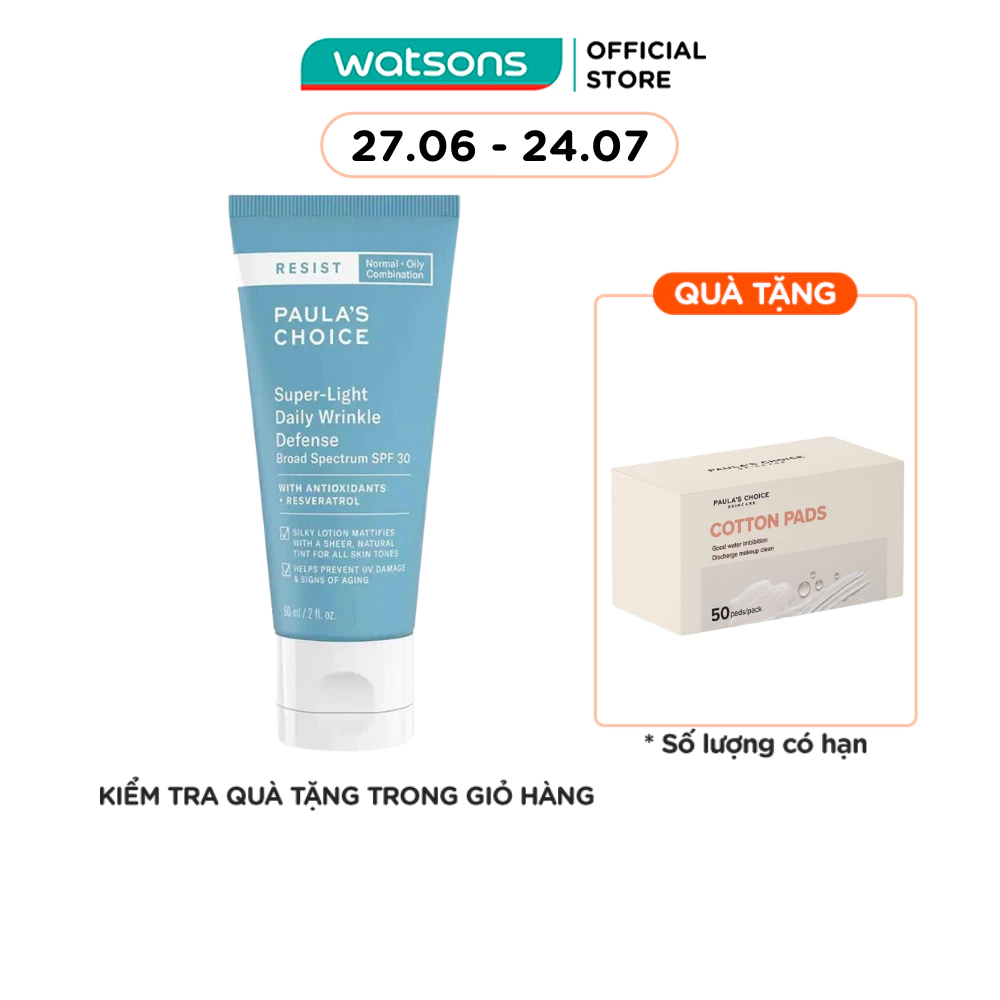 Kem Dưỡng Paula's Choice Resist Chống Nhăn Siêu Nhẹ SPF30 60ml