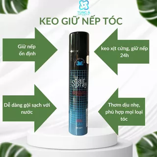 🎇🎇FREESHIP🎇🎇 Keo Xịt Tóc Jacqualine Hair Spray 400ml Tạo Độ Cứng Giúp Tóc Vào Nếp Tự Nhiên