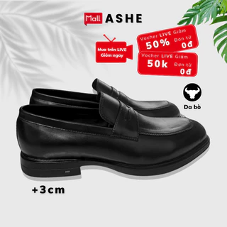 NEW 2024 Giày lười nam ASHE form LOAFER, làm từ da bò, tăng chiều cao 3cm