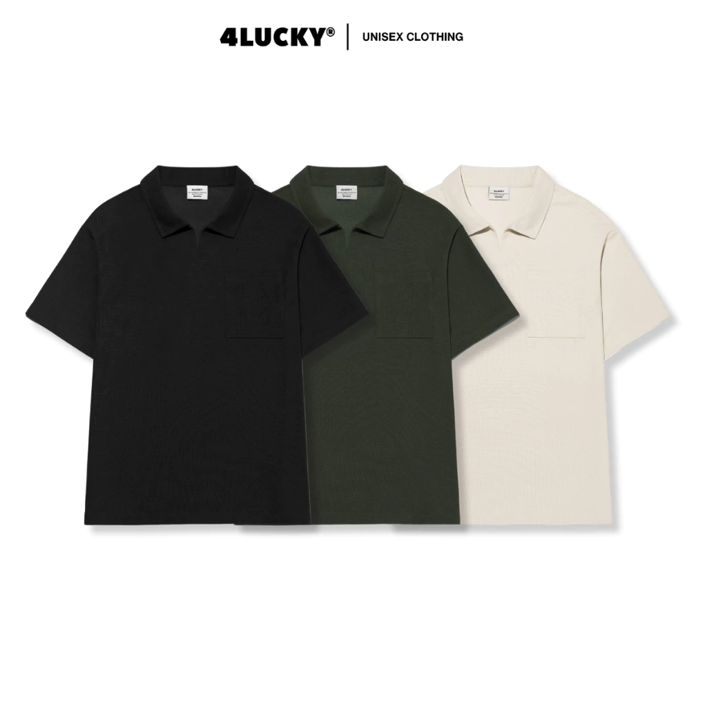 Áo Polo Unisex 4Lucky Chất Vải Tổ Ong Nhí 6603 Form Oversize
