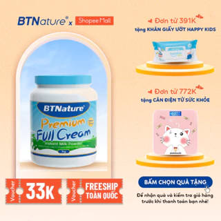 Sữa bột nguyên kem BTNature Bổ sung Canxi và Protein tăng chiều cao, hỗ trợ hệ miễn dịch - Cho bé 3 - 15 tuổi