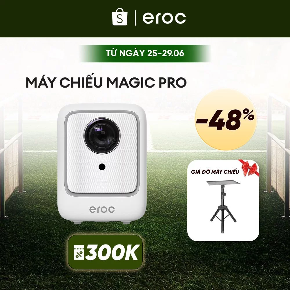 Máy chiếu mini Eroc MAGIC PRO máy chiếu xem phim  Giải mã Full HD 2800 Lumens Android IOS Tương thích Netflix