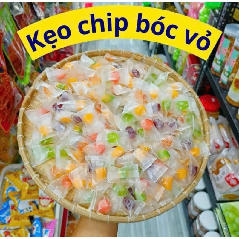 100g kẹo chip bóc vỏ vị hoa quả siêu ngon