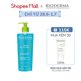 Gel rửa mặt tạo bọt, không chứa xà phòng Bioderma Sebium Gel Moussant - 500ml