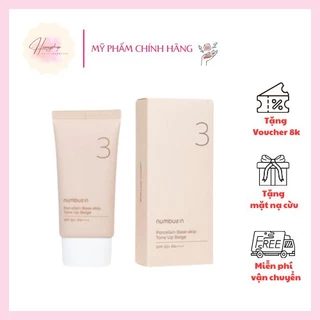 Kem Chống Nắng Nâng Tone Cho Da Nhạy Cảm Numbuzin No.3 Porcelain Base-skip Tone Up Beige 50ml