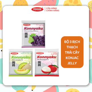 Bộ 3 bịch Thạch trái cây YOGEE Konjac Jelly 140g (1 bịch có 10 gói nhỏ)