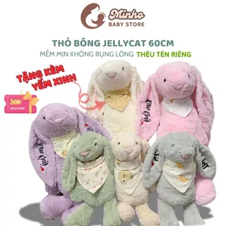 Thỏ Bông JellyCat Bunny THÊU TÊN Theo Yêu Cầu, Thỏ Bông Mềm Dành Cho Bé Và Người Thương- Size 60cm