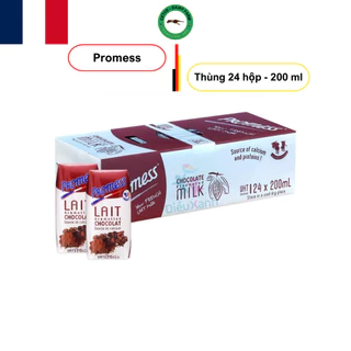 [Thùng] Sữa tươi Promess 200ml hương vị Socola, Ít béo, Nguyên kem, Vitamin - nhập Pháp