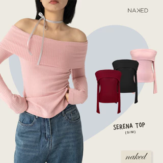 Áo trễ vai len gân NAKED by V - Serena Top