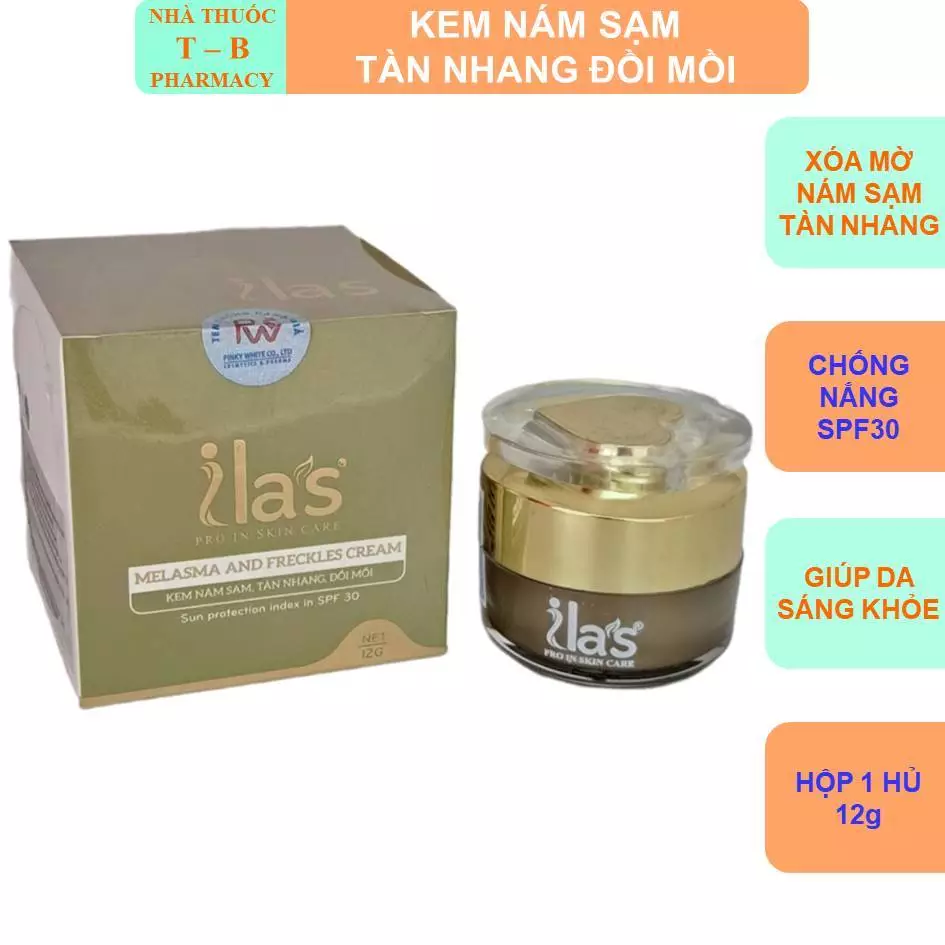 Kem nám sạm tàn nhang đồi mồi iLas hỗ trợ làm mờ nám tàn nhang - Hủ 12g