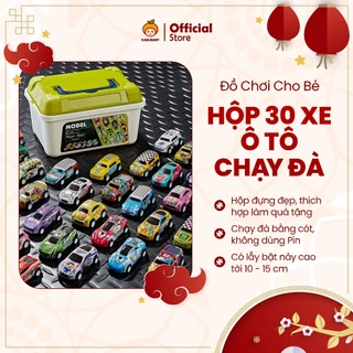 Hộp 30 Xe Ô Tô Đồ Chơi Chạy Đà Cam.Baby - Khung Kim Loại Chắc Chăn, Đa Dạng Màu Sắc Mẫu Mã Cho Bé