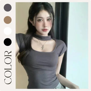 Áo thun crotop TEE STORE, khoét ngực tạo kiểu sexy, chất thun Borip