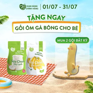 Combo tập nhai 2 gói vị chuối và vị nguyên bản, viên tròn chống hóc, cho bé từ 6 tháng tuổi - 20 gram 2gói x 20gr